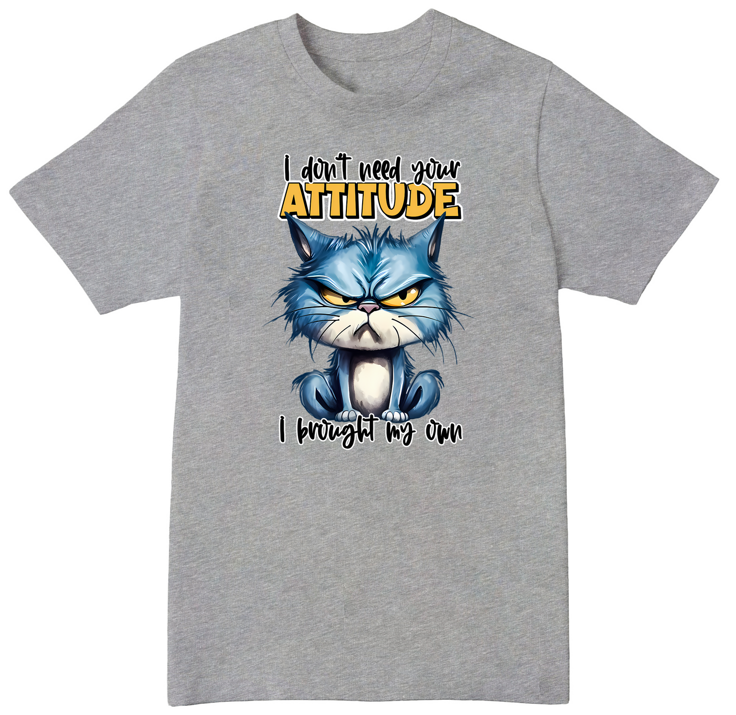 Attitude Blue Cat On White