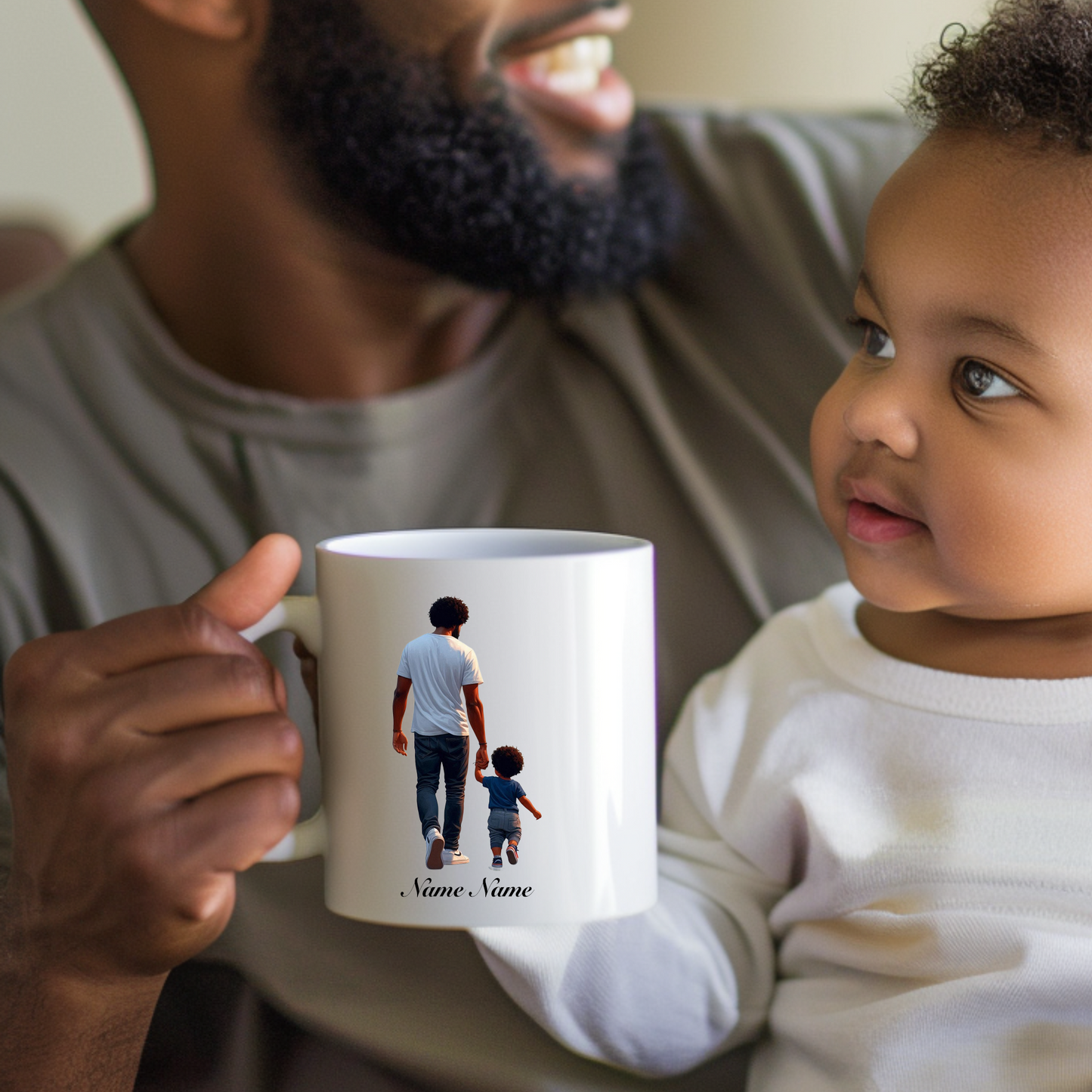 African American Father and Son Mug