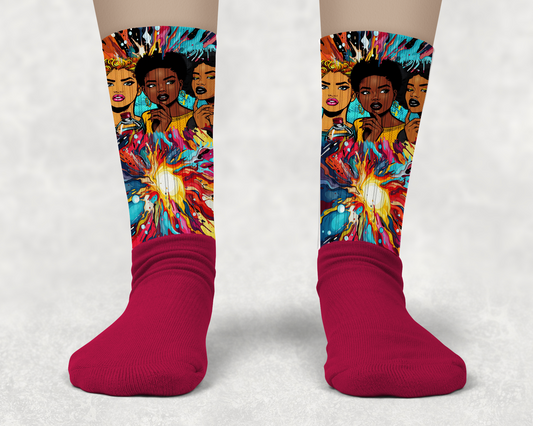 Black girl comic socks